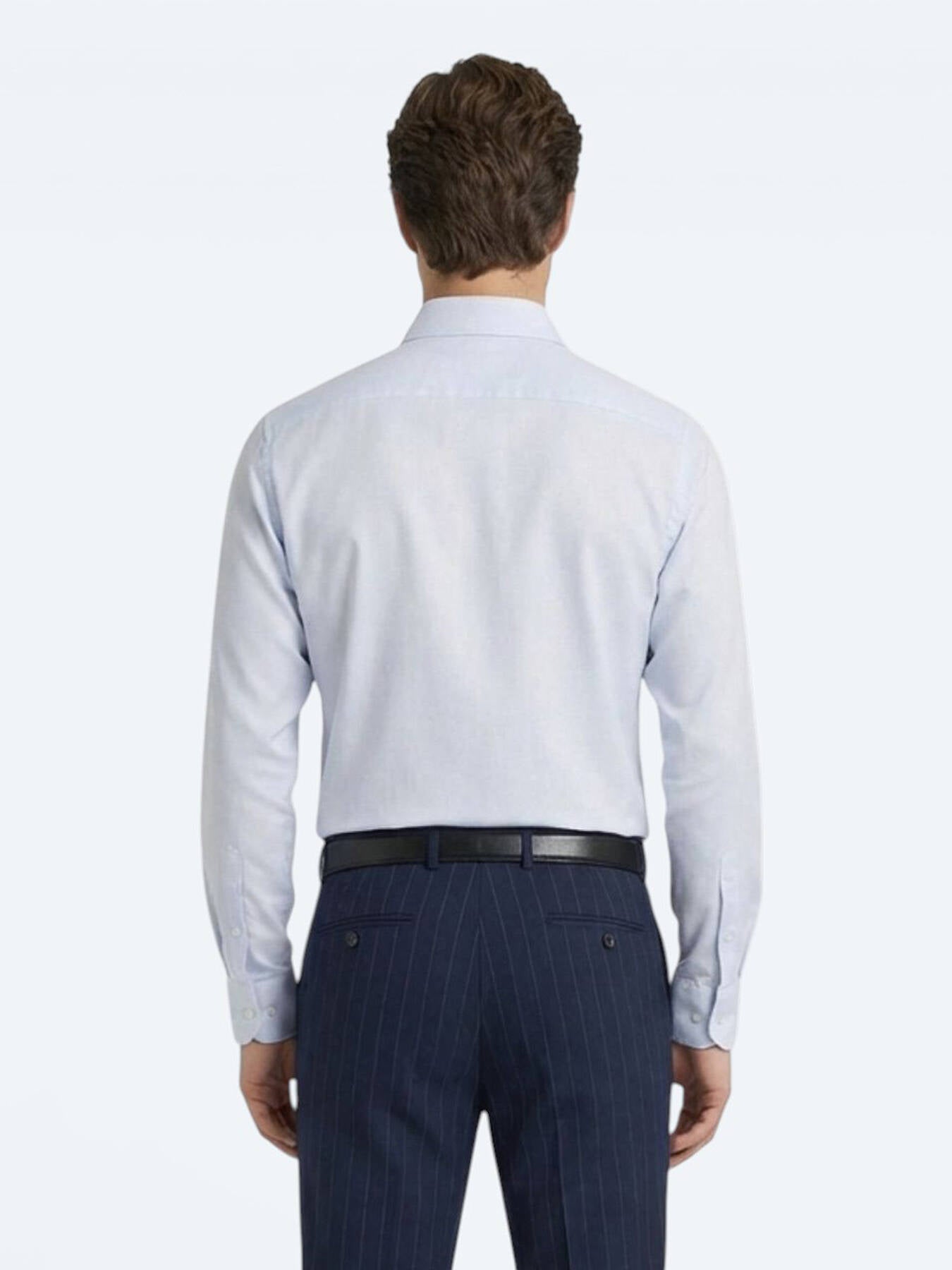 Açık Mavi Düz Slim Fit Uzun Dokuma Klasik %100 Pamuk Gömlek