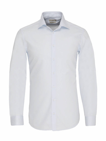 Açık Mavi Düz Slim Fit Uzun Dokuma Klasik %100 Pamuk Gömlek