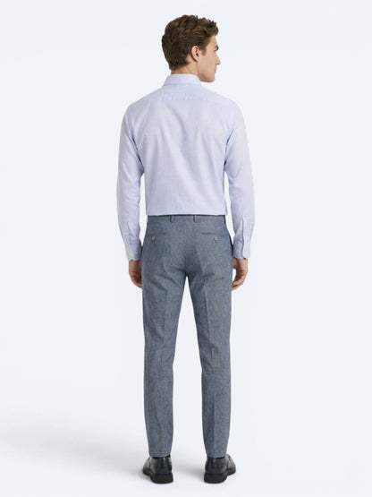 Açık Mavi Mikro Regular Fit Uzun Dokuma Casual %100 Pamuk Gömlek