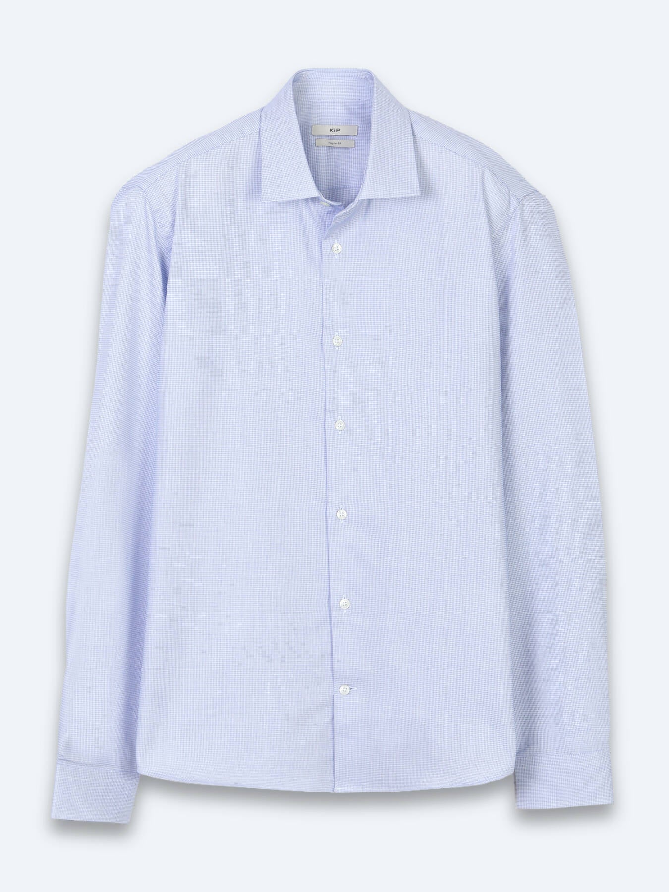 Açık Mavi Mikro Regular Fit Uzun Dokuma Casual %100 Pamuk Gömlek