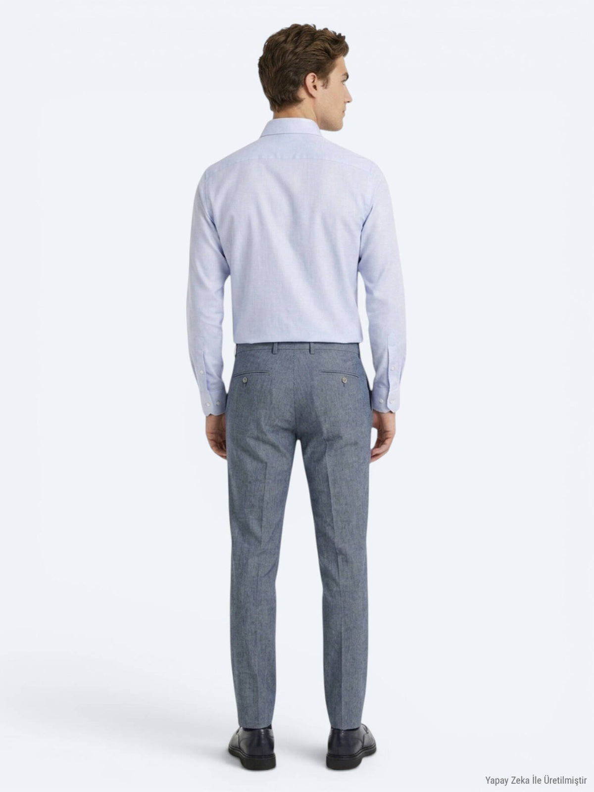 Açık Mavi Mikro Regular Fit Uzun Dokuma Casual %100 Pamuk Gömlek