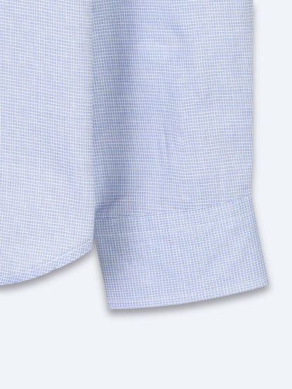 Açık Mavi Mikro Regular Fit Uzun Dokuma Casual %100 Pamuk Gömlek