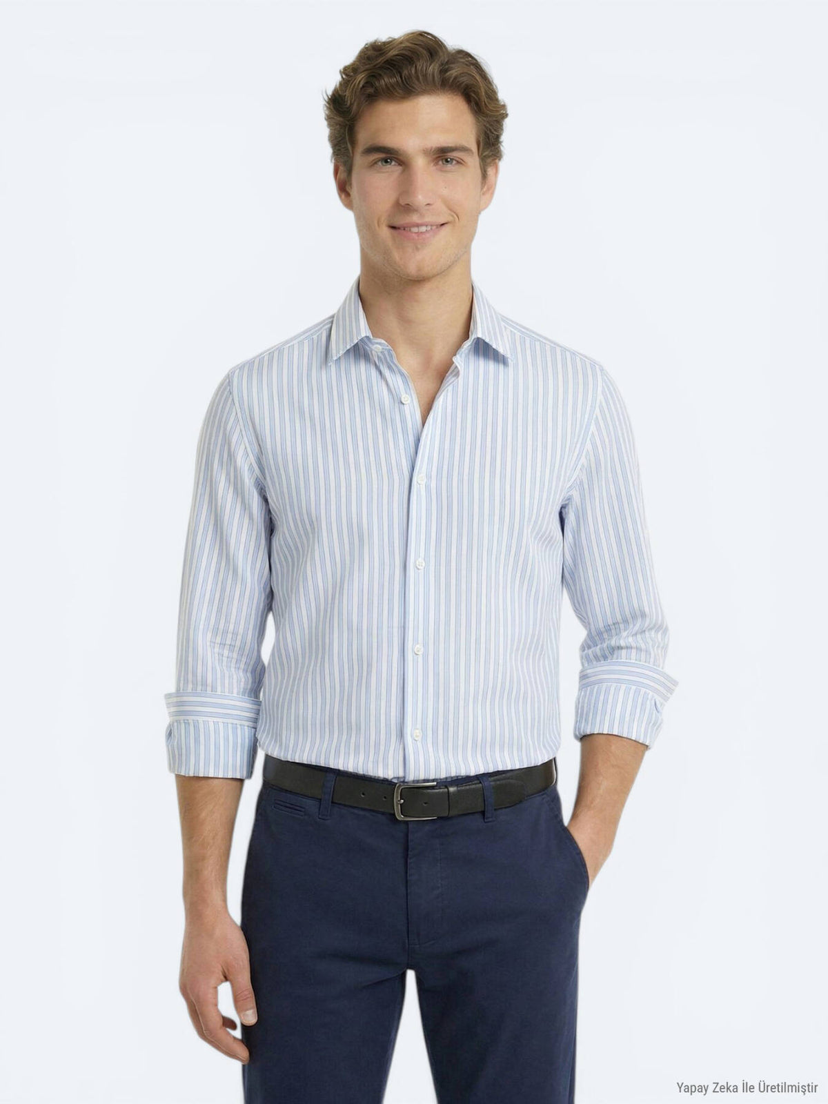Açık Mavi Regular Fit Uzun Casual Gömlek