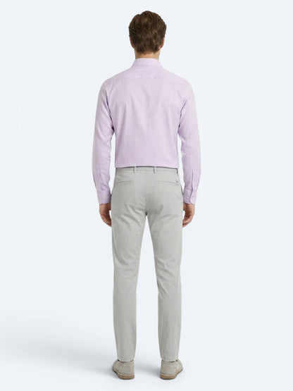 Açık Pembe Regular Fit Uzun Dokuma Casual Pamuk Karışımlı Gömlek