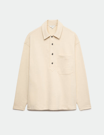 Polo Yaka Uzun Kollu Sweatshirt