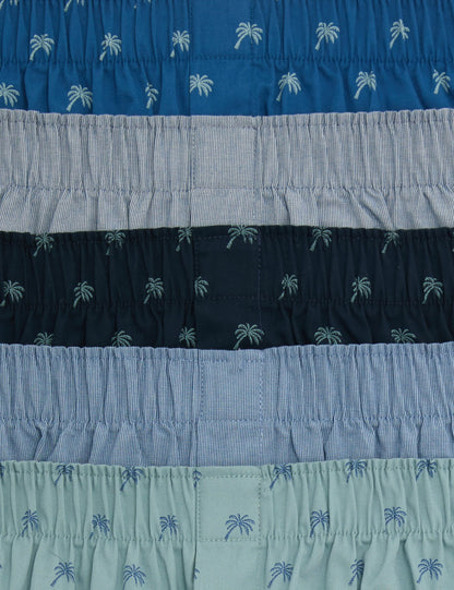 5'li Palmiye Desenli Boxer