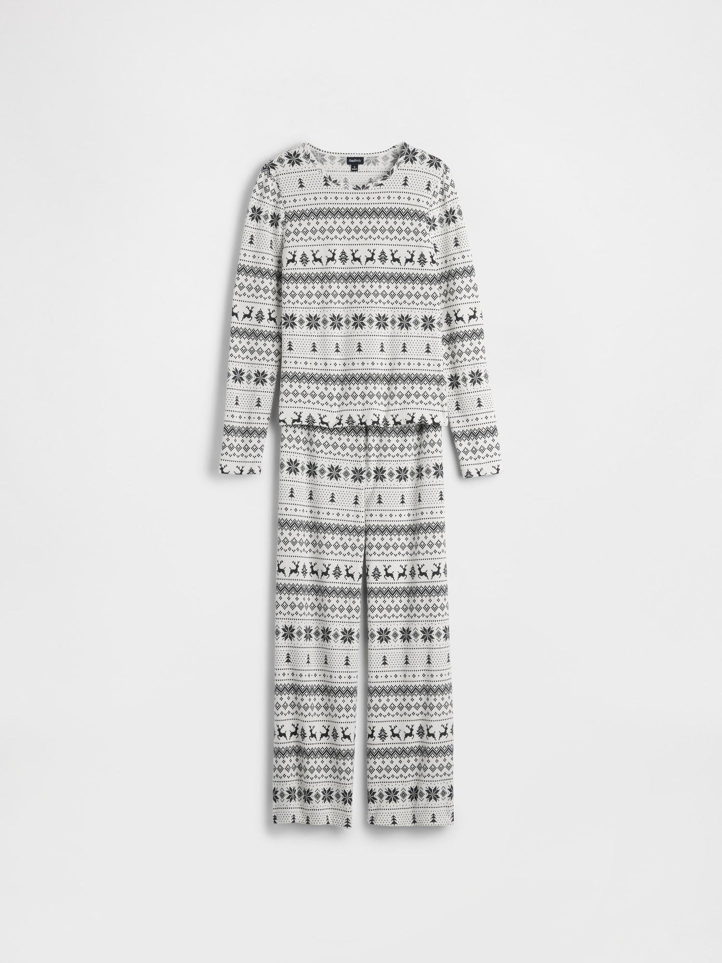Kırık Beyaz Fair Isle Pijama Takımı