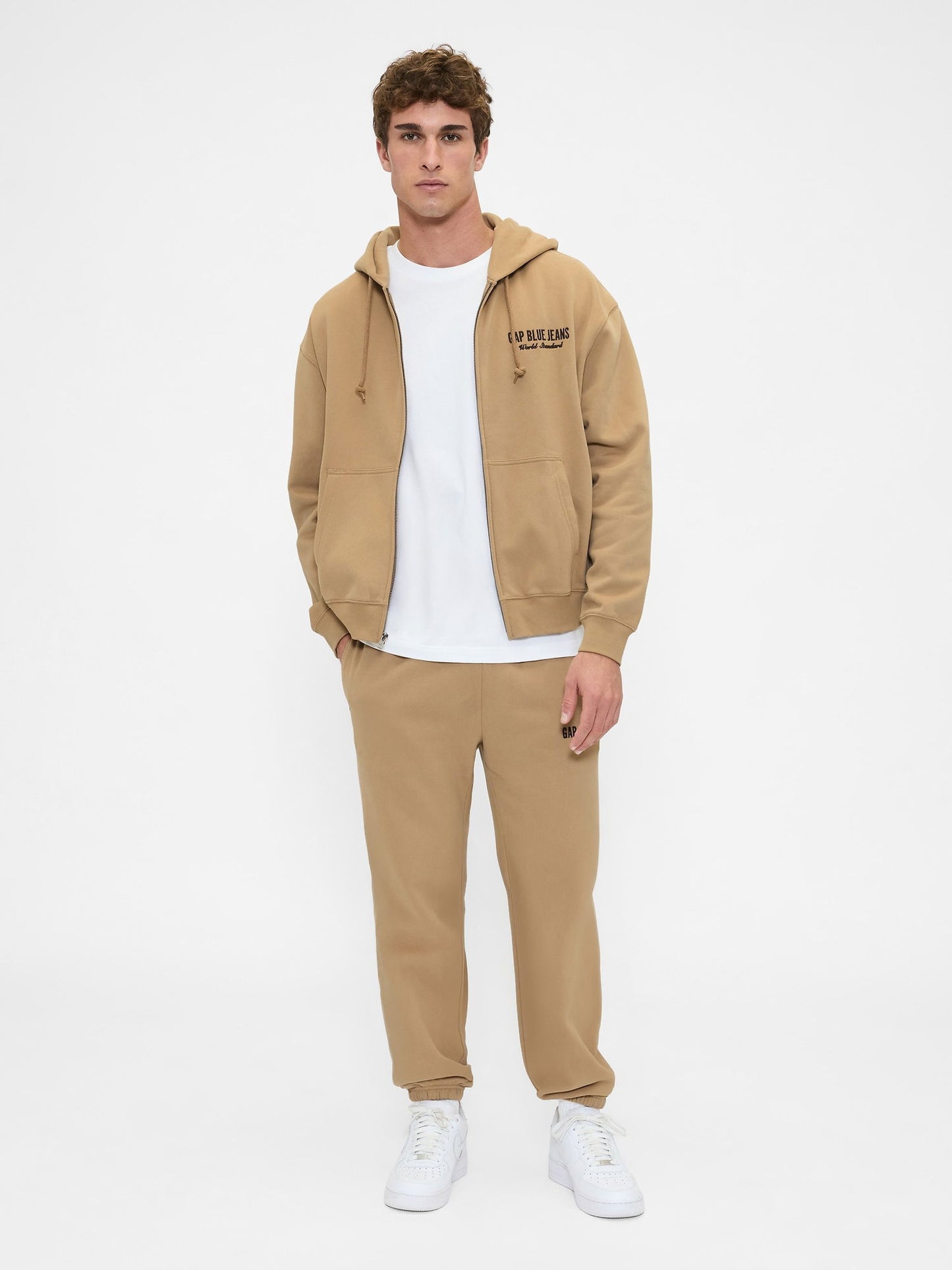 Kahverengi Vintagesoft Gap Logo Fermuarlı Sweatshirt