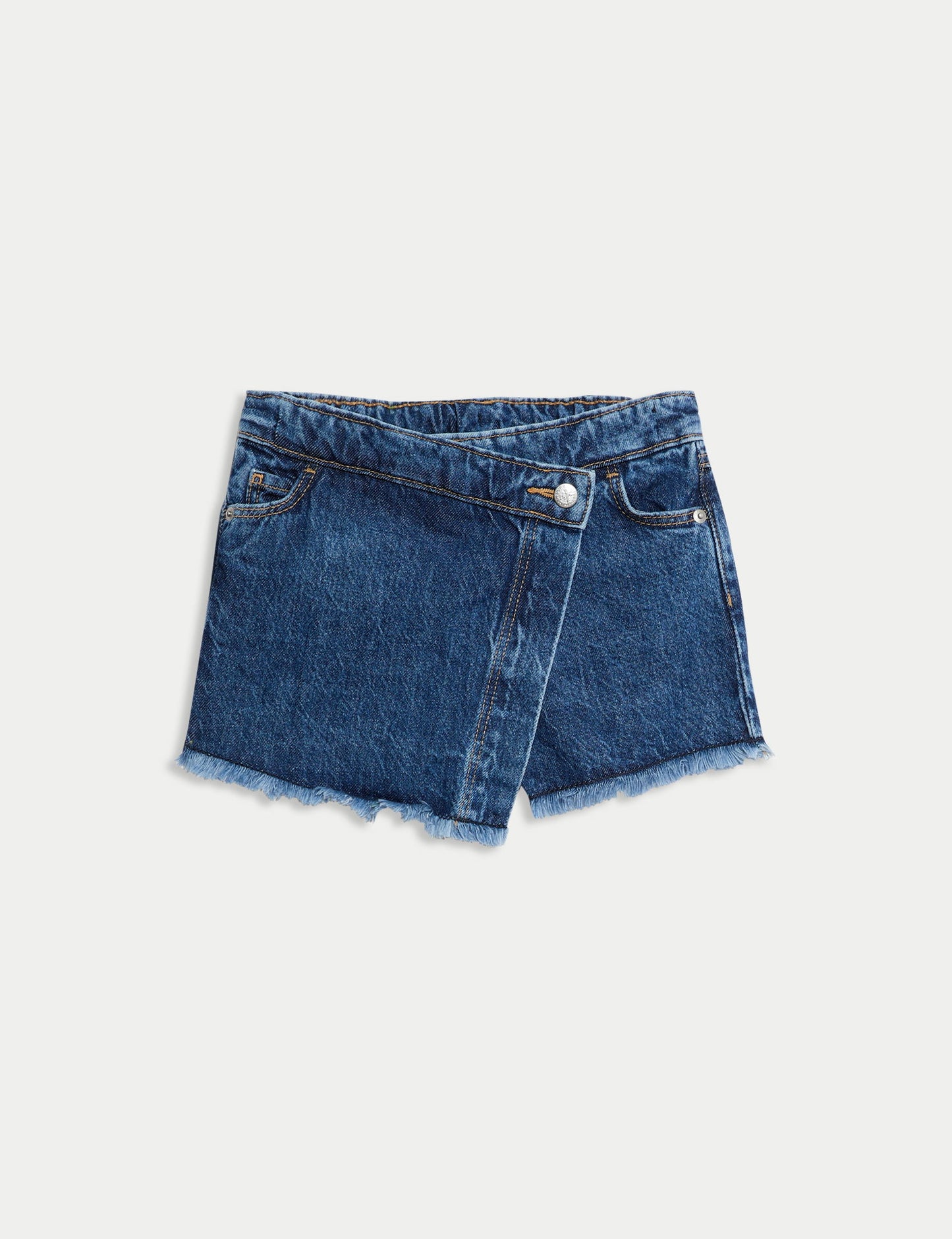 Saf Pamuklu Denim Şort Etek