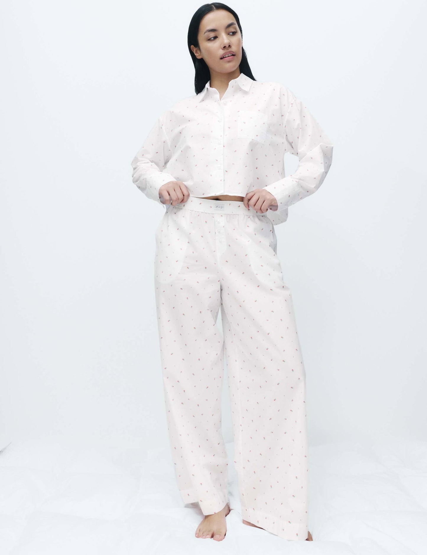 Çiçek Desenli Pijama Altı