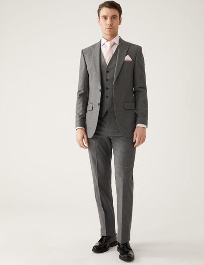 Slim Fit Sharkskin Ceket