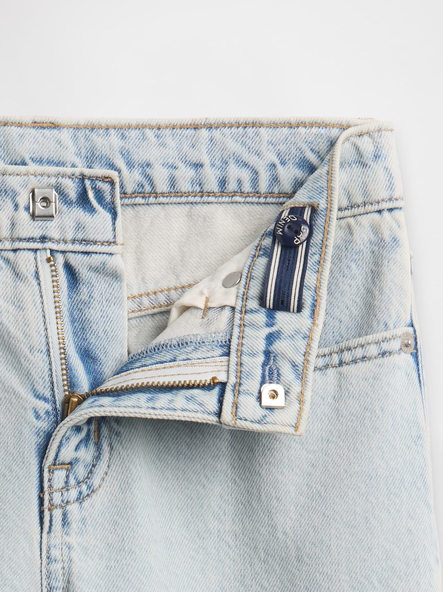 Açık Mavi High Rise Stride Wide-leg Ankle Jean Pantolon