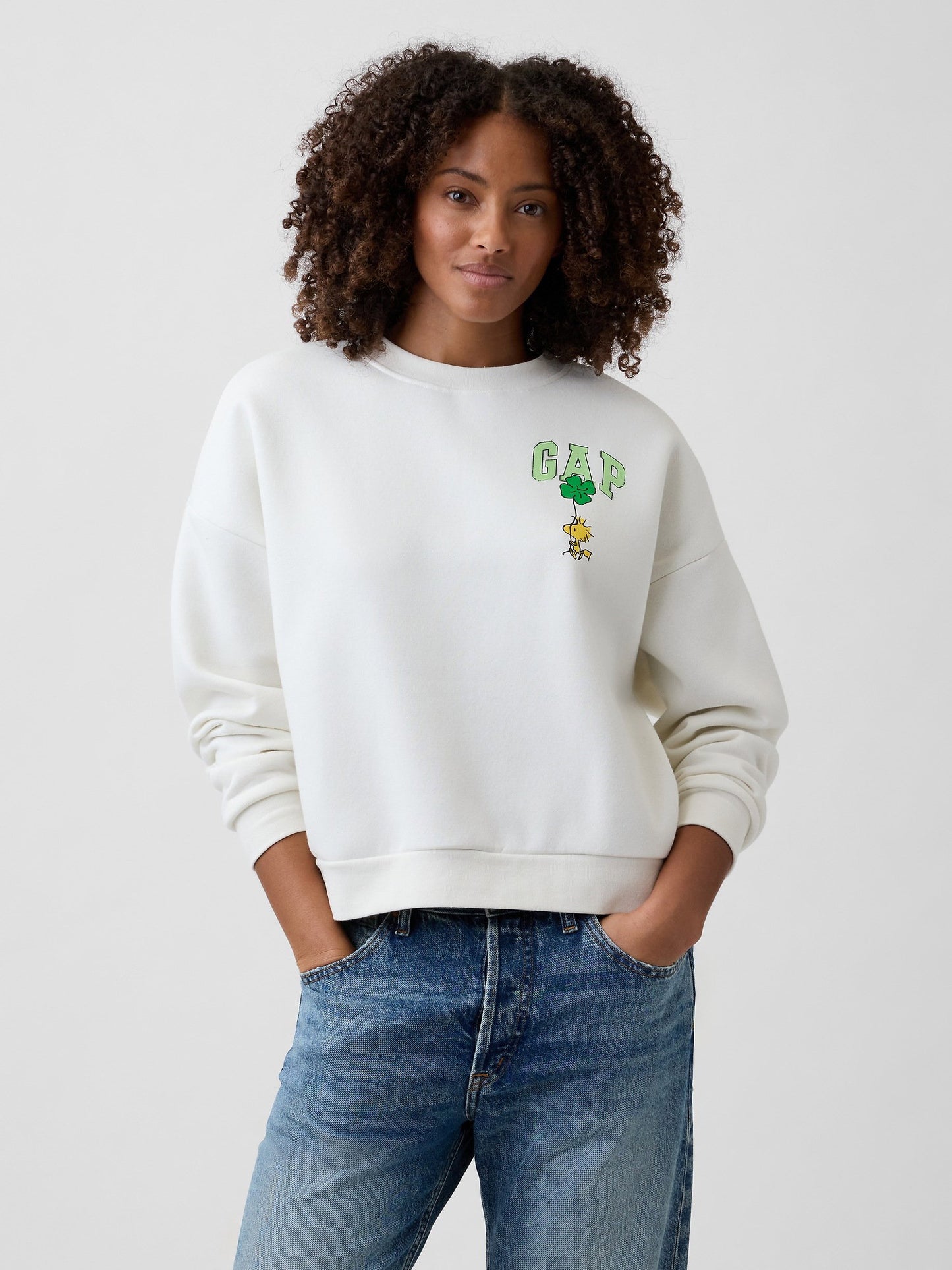 Beyaz Peanuts Oversized Wedge Sweatshirt