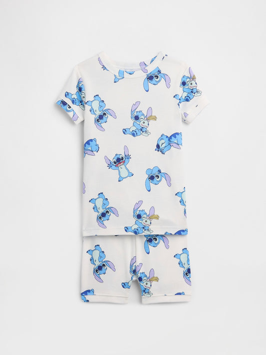 Beyaz Lilo Ve Stitch Baskılı Pijama Seti