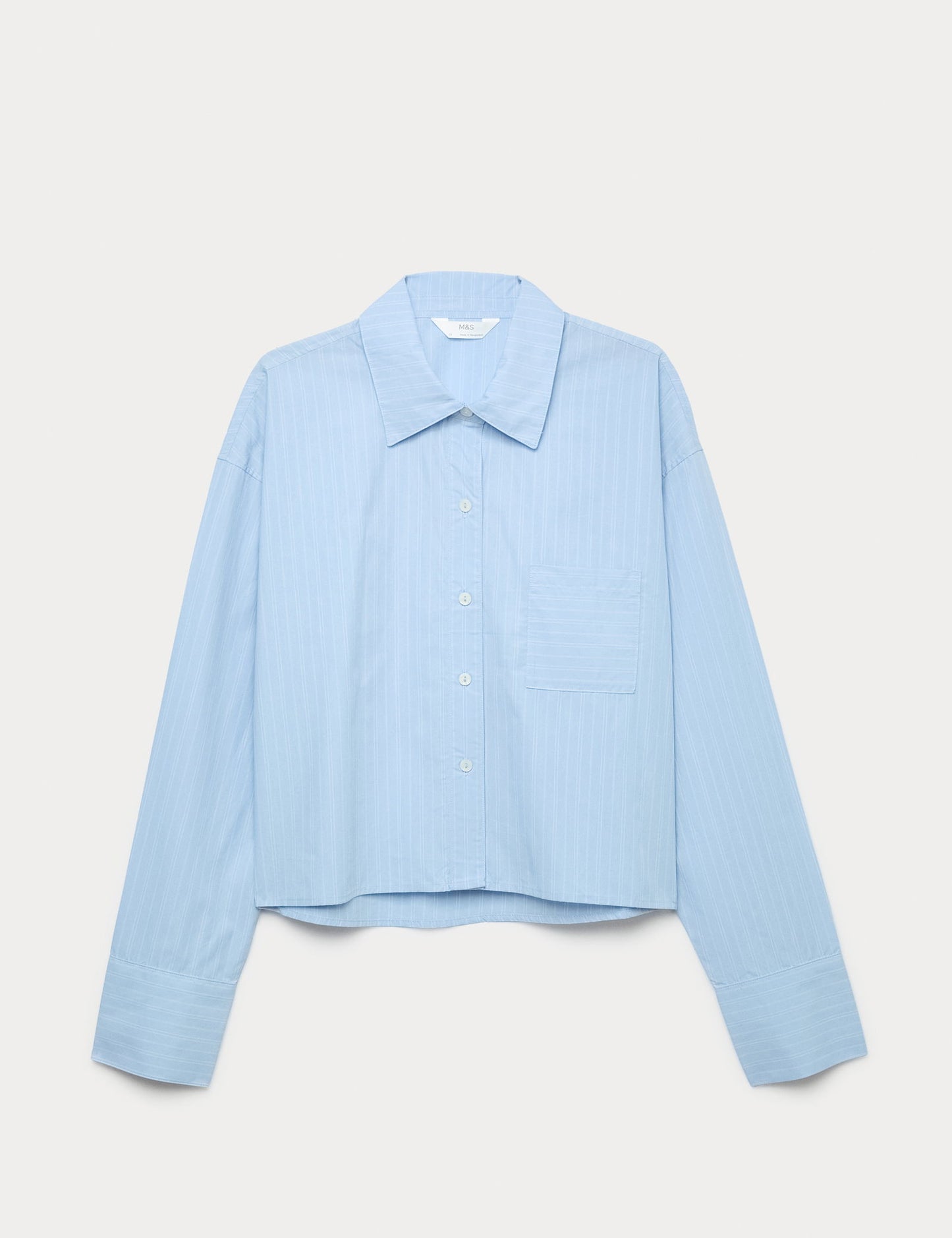 Pure Cotton Şeritli Kısa Pijama Gömlek
