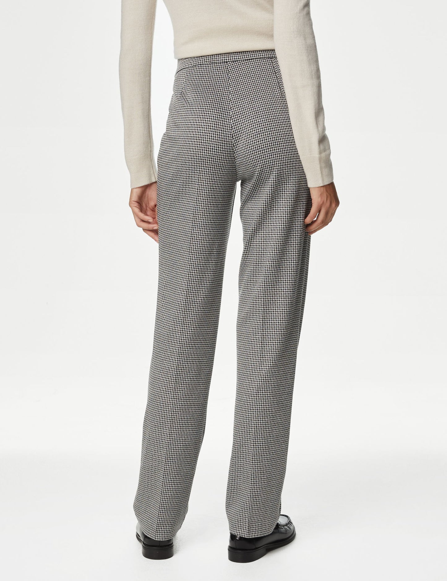 Jersey Kareli Straight Leg Pantolon