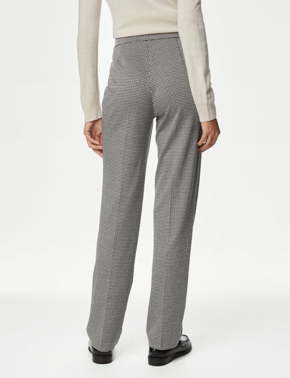 Jersey Kareli Straight Leg Pantolon