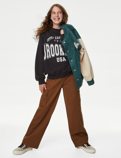 Regular Fit Wide Leg Kargo Pantolon (6-16 Yaş)