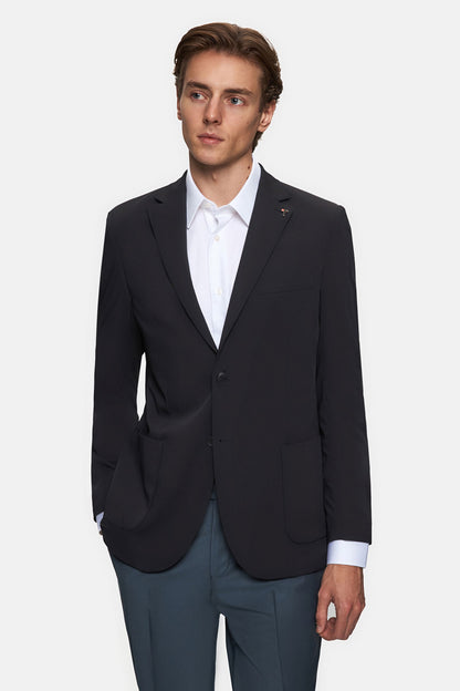 Tween Slim Fit Siyah Düz Kumaş Ceket