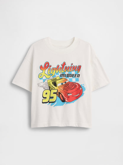 Beyaz Oversized Grafik Baskılı T-shirt