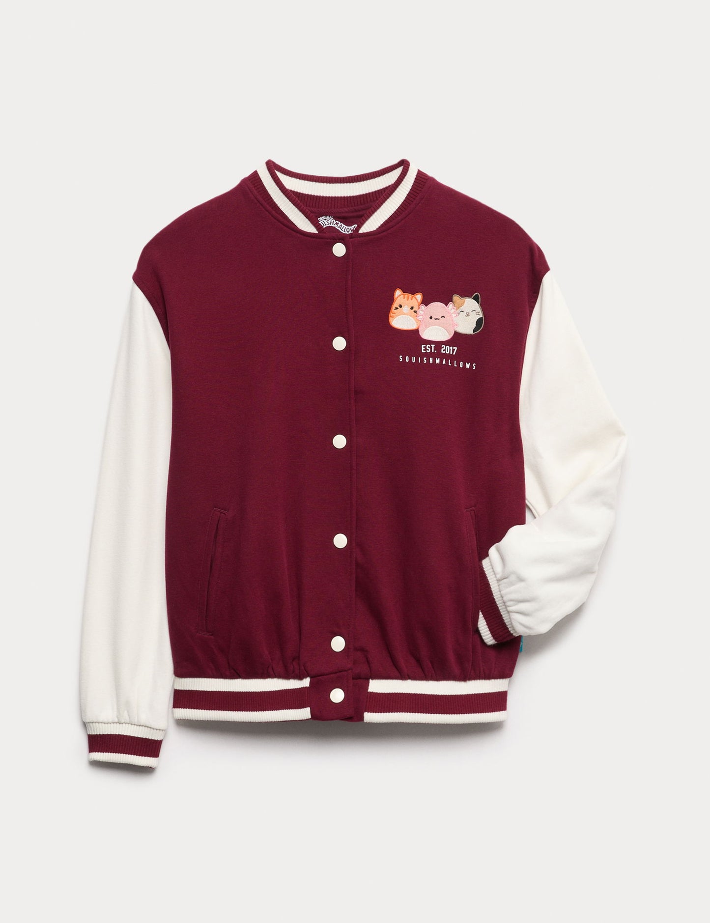 Saf Pamuk squishmallows Bomber Ceket (5-12 yaş)