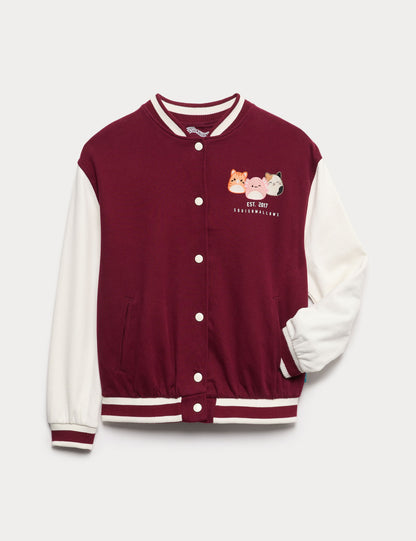Saf Pamuk squishmallows Bomber Ceket (5-12 yaş)