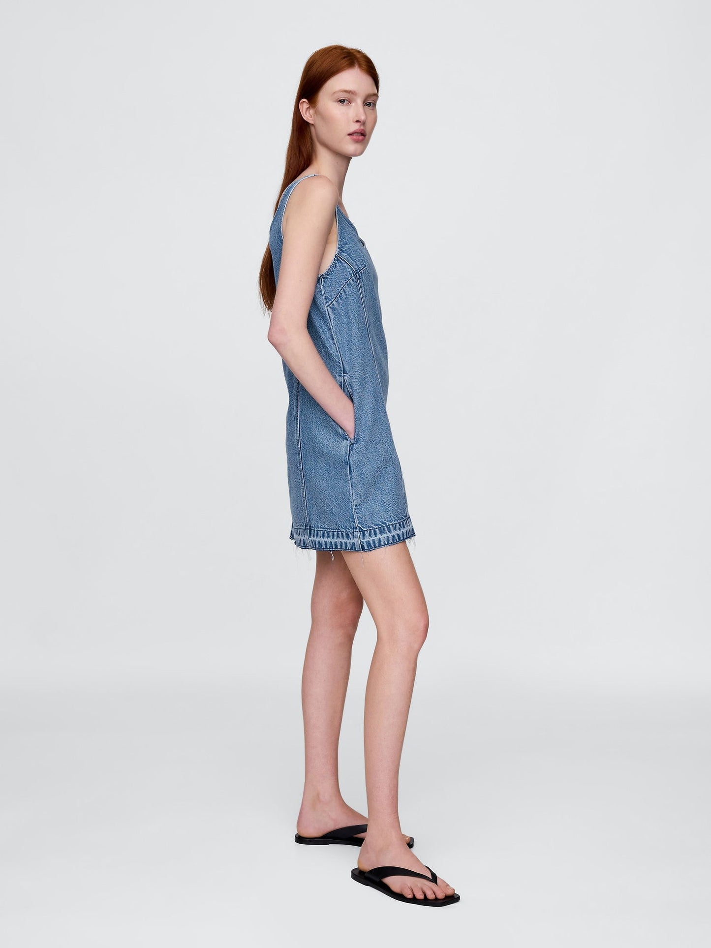Denim Mavi Ultrasoft Denim Logo Mini Elbise