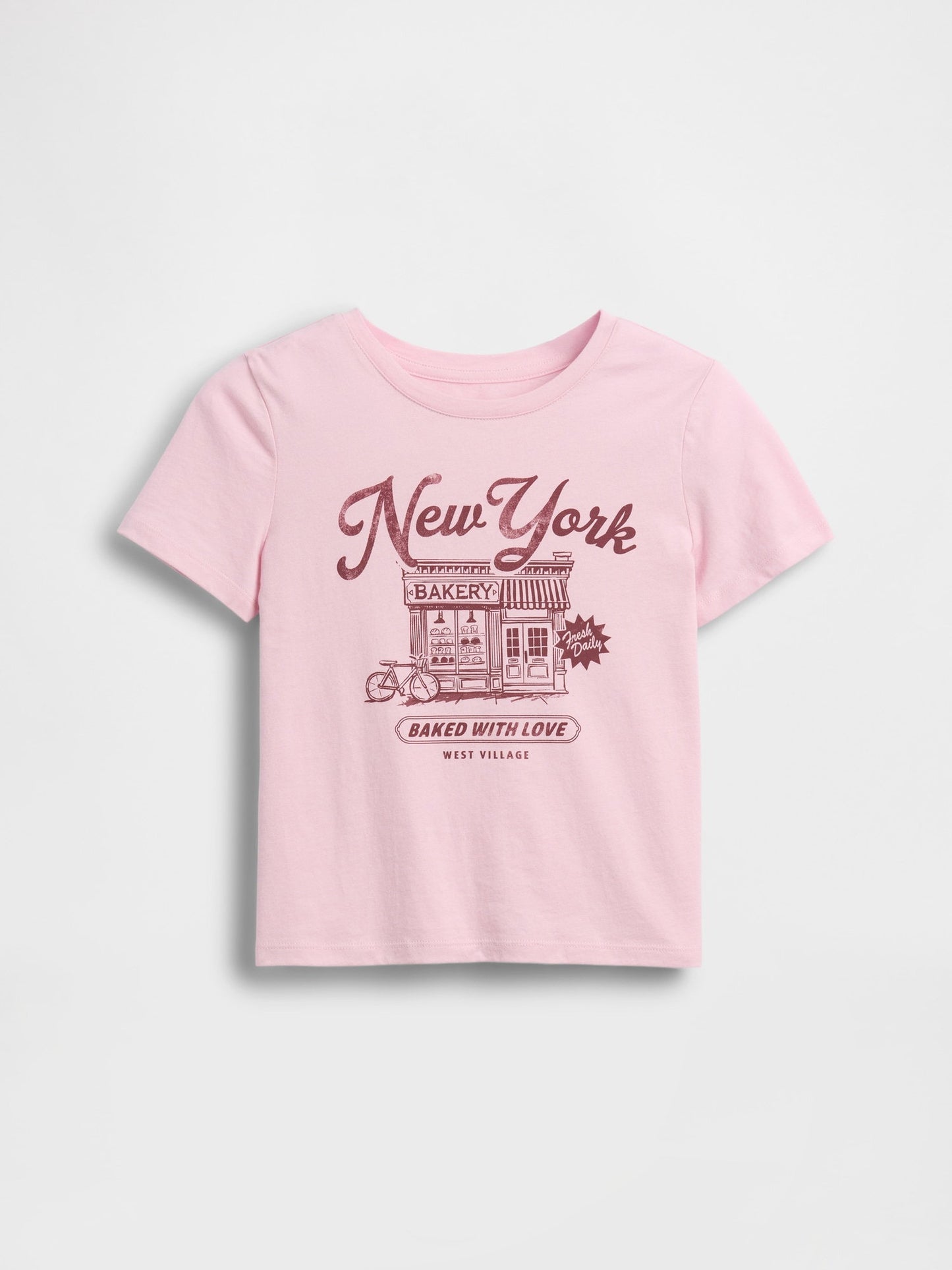 Açık Pembe Grafik Baskılı T-shirt