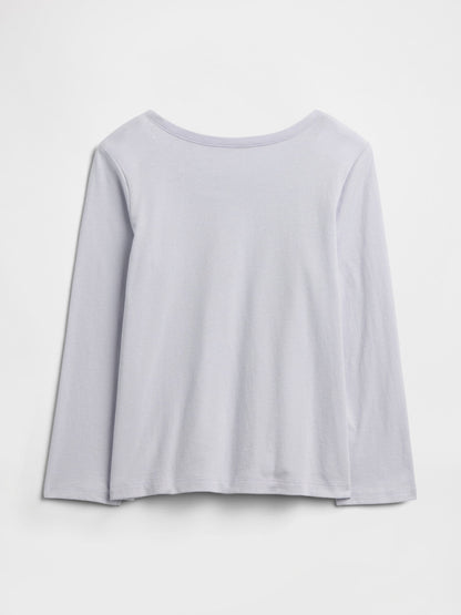 Lila Grafik Baskılı T-shirt