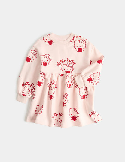 Hello Kitty Baskılı Sweatshirt Elbise