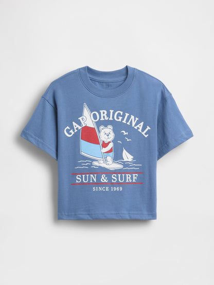 Beyaz Oversized Grafik Baskılı T-shirt