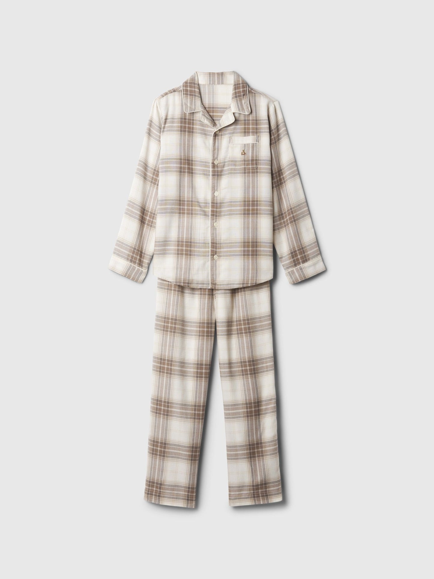 Çok Renkli Geri Dönüştürülmüş Desenli Flannel Pijama Takımı