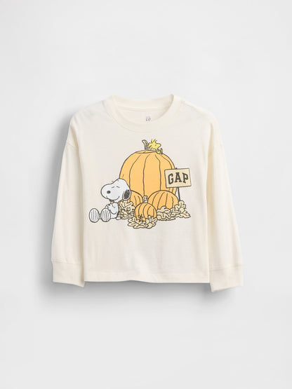 Beyaz Peanuts Thanksgiving Grafik T-shirt