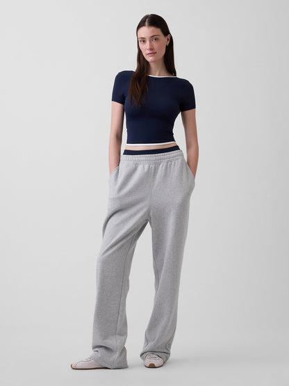 Koyu Mavi Gapfit Smooth Reversible Wrap Crop T-shirt