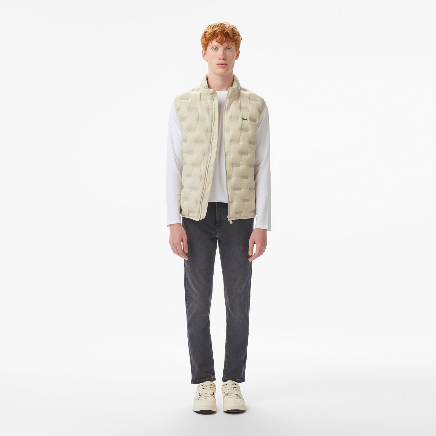 Lacoste Erkek Dik Yaka Açık Gri Yelek