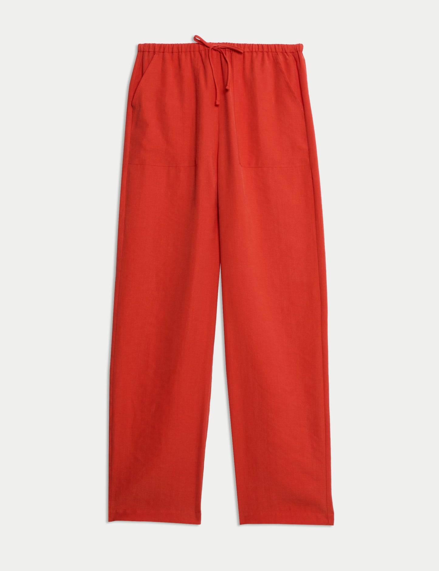Lyocell Zengin Düz Straight Leg Pantolon