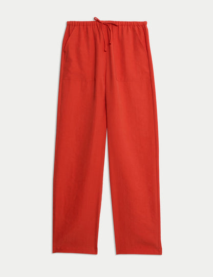Lyocell Zengin Düz Straight Leg Pantolon