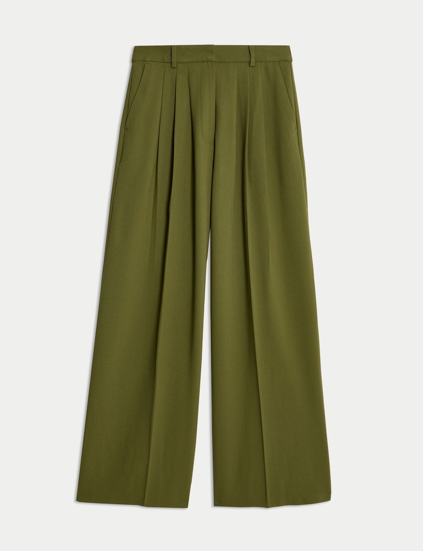 Plise Detaylı Geniş Paça Pantolon