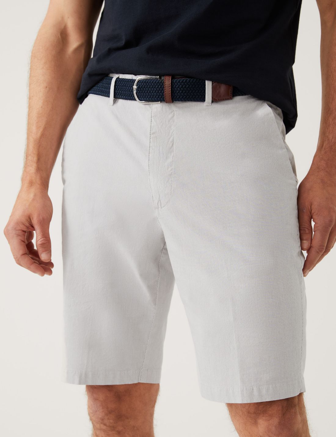 Regular Fit Çizgili Chino Şort