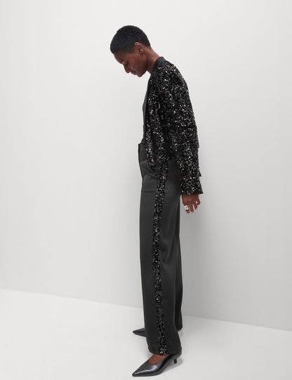 Işlemeli Wide Leg Pantolon
