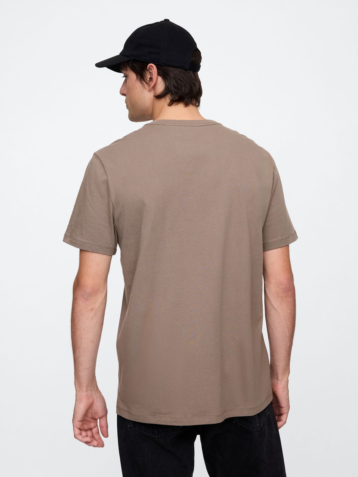 Kahverengi Everyday Soft Gap Logo Grafik T-shirt