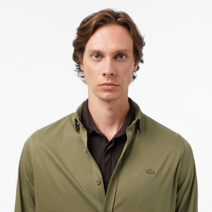 Lacoste Erkek Slim Fit Haki Gömlek