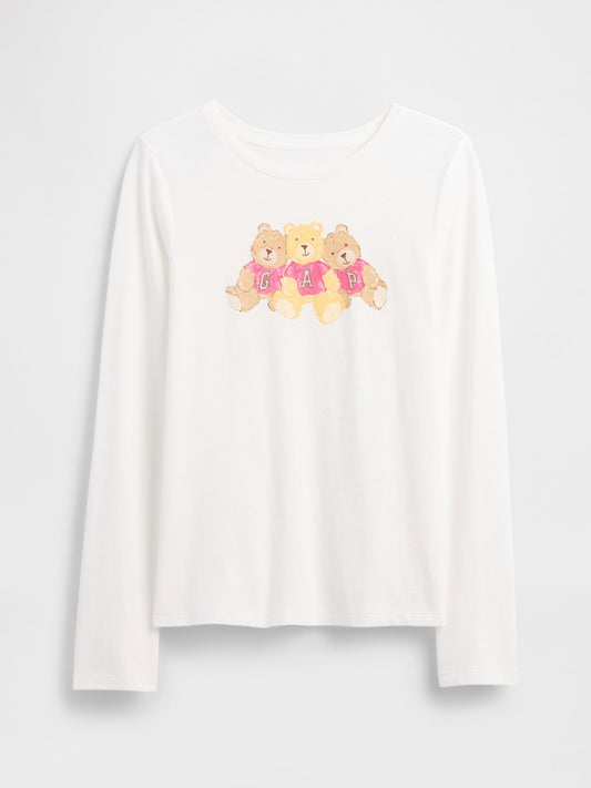 Beyaz Grafik Baskılı T-shirt