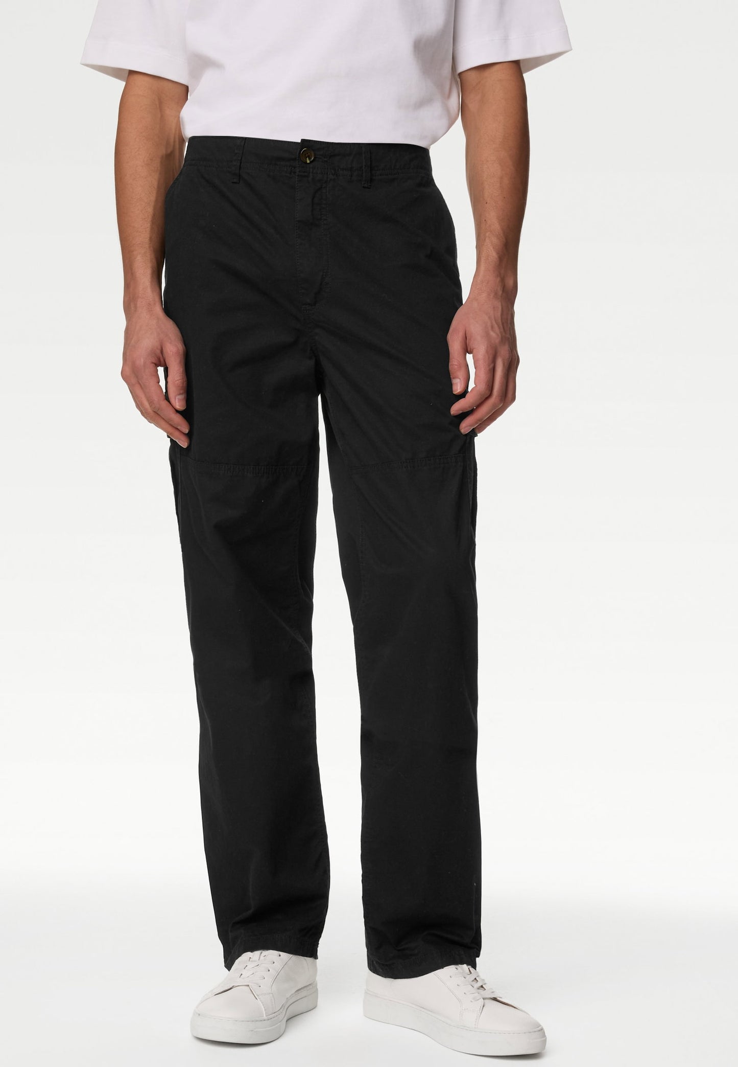 Saf Pamuklu Loose Fit Kargo Pantolon