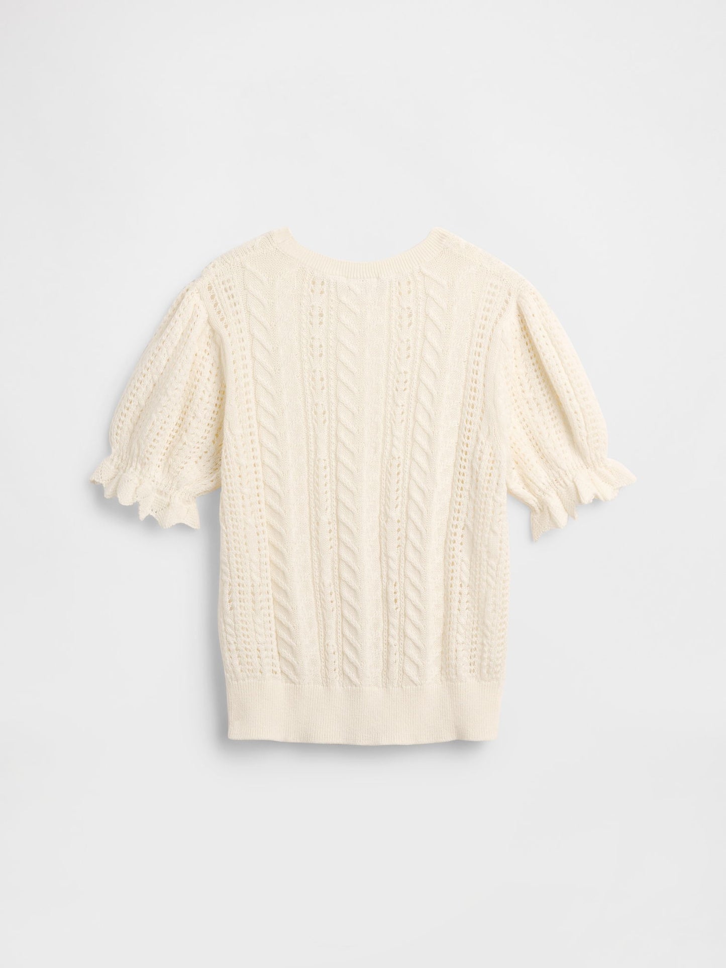 Krem Pointelle Cable-knit Kazak