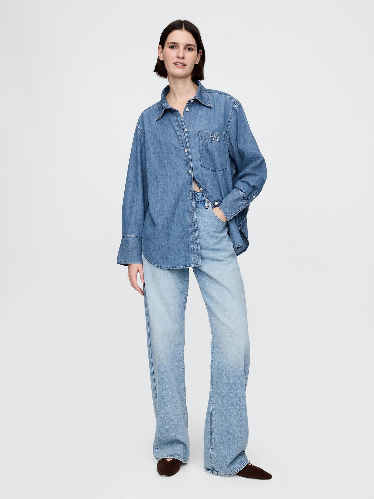 Mavi Chambray Denim Oversize Gömlek