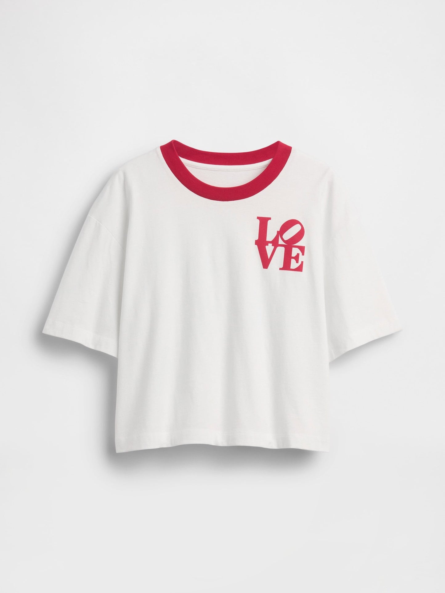 Beyaz Robert Indiana Love Crop T-shirt