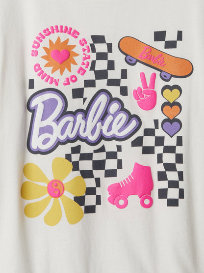 Kırık Beyaz Barbie Grafikli T-shirt