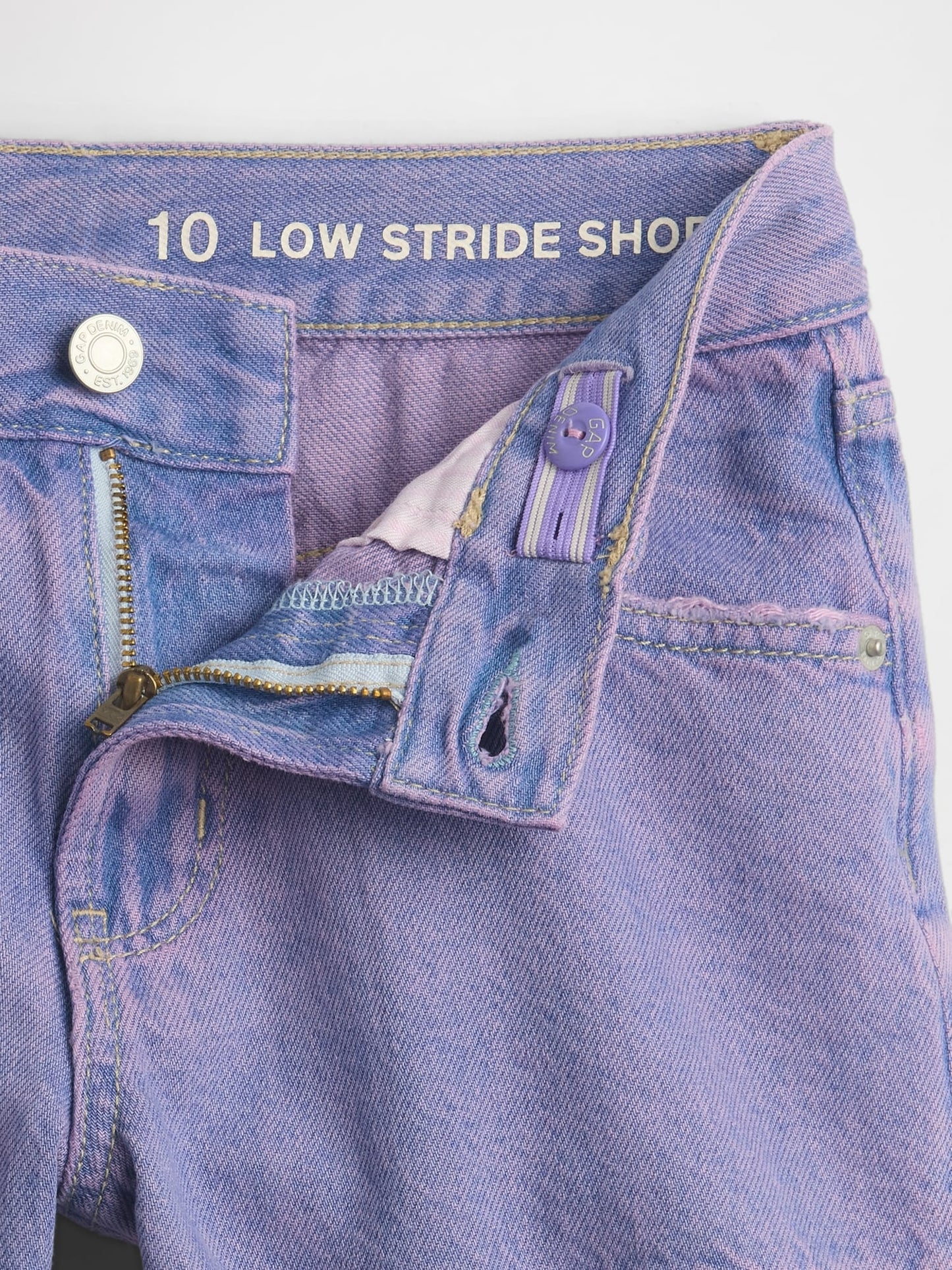 Mor Low Rise Stride Denim Şort
