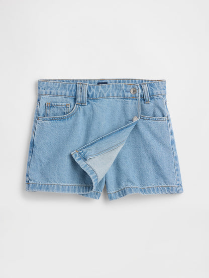 Açık Mavi Denim Şort Etek